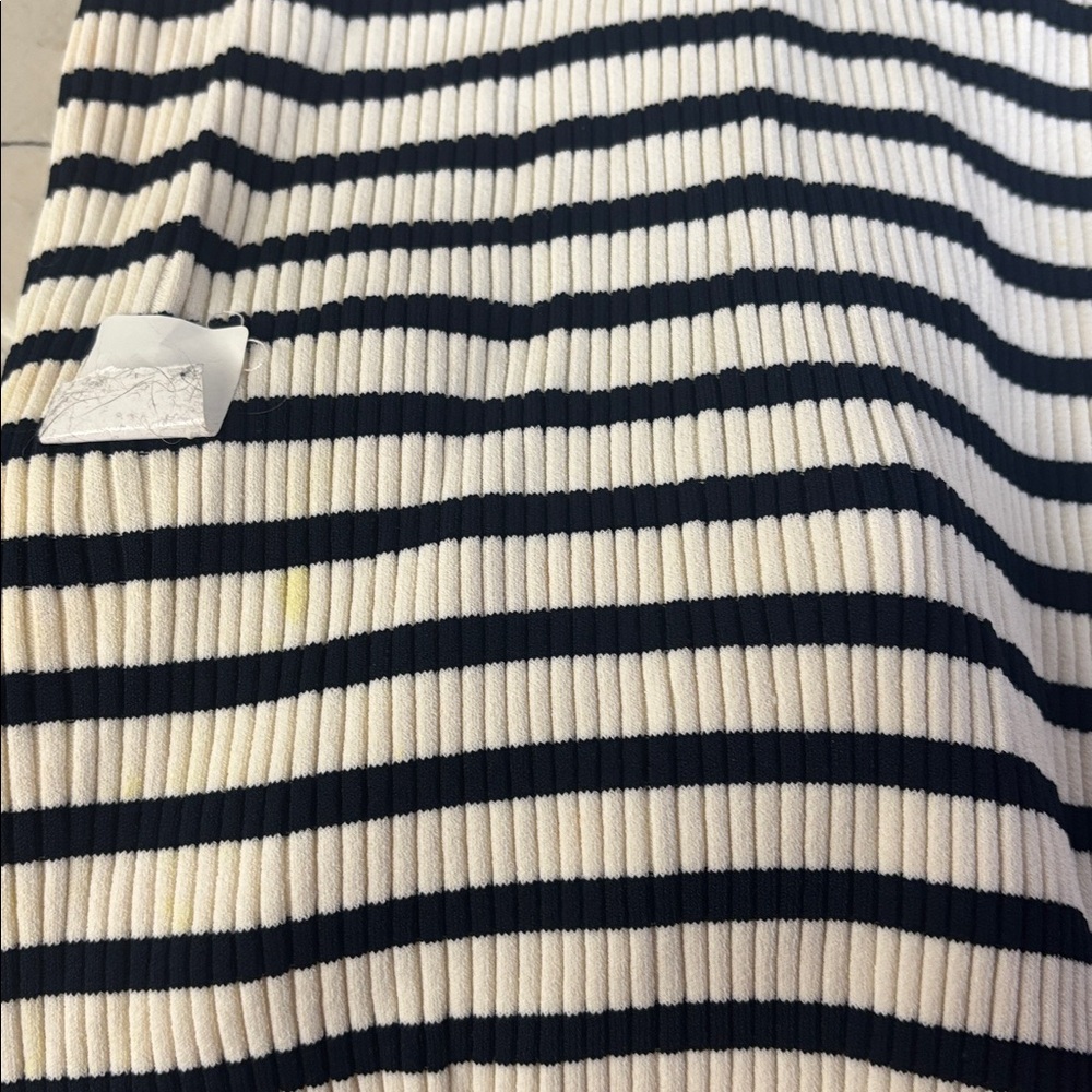 Sz Large L Darcy Dress A.L.C Navy Blue White Stripe Sweater Crochet Dress - Picture 3 of 6
